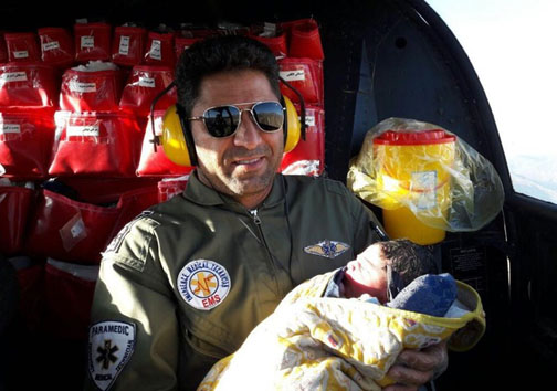 تولد نوزاد در بالگرد اورژانس هوایی لرستان +تصاویر