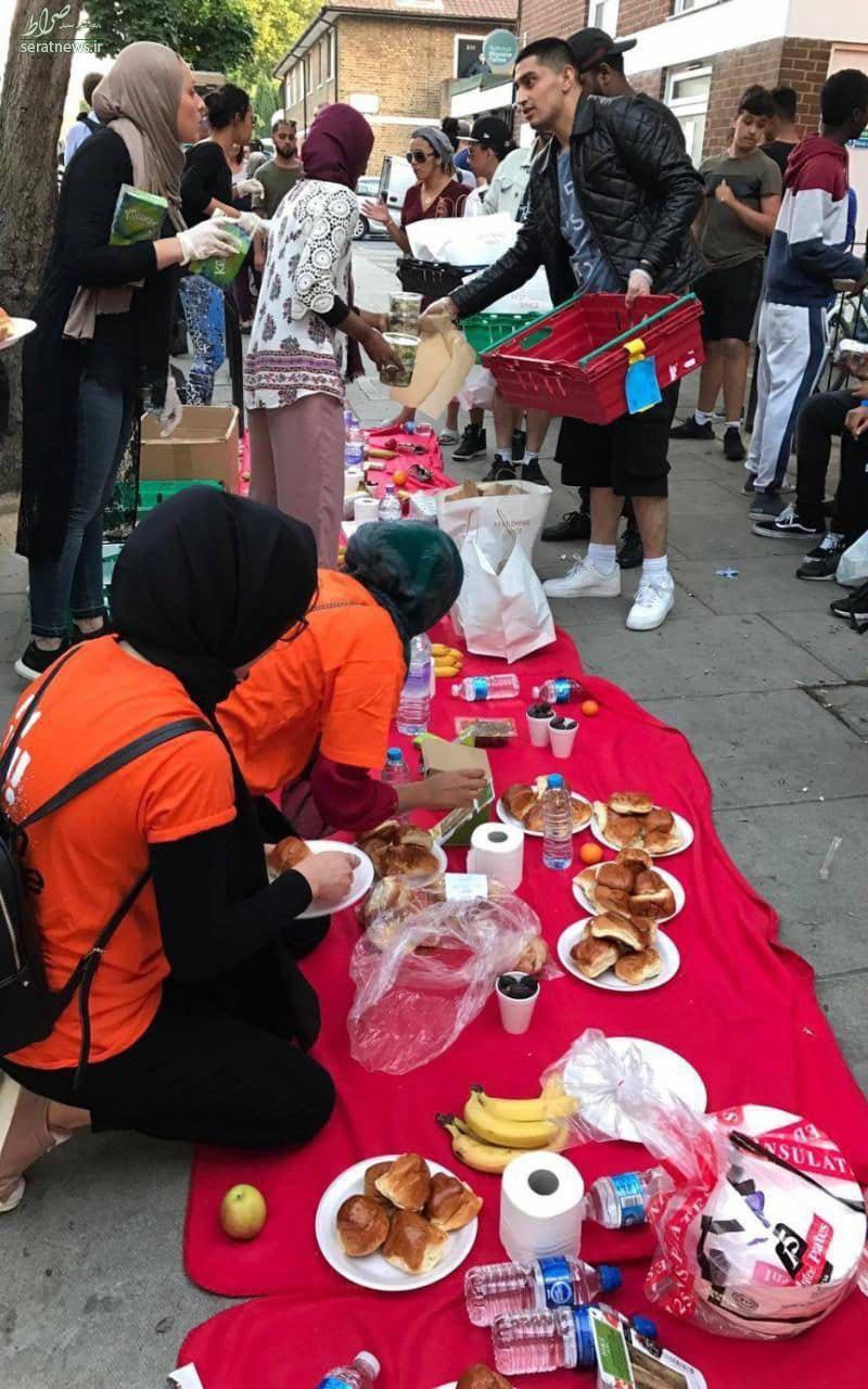 عکس/ سفره افطار در  نزدیک برج گرنفل لندن