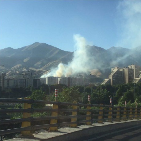 نخستین تصاویر از آتش‌سوزی در محله اوین