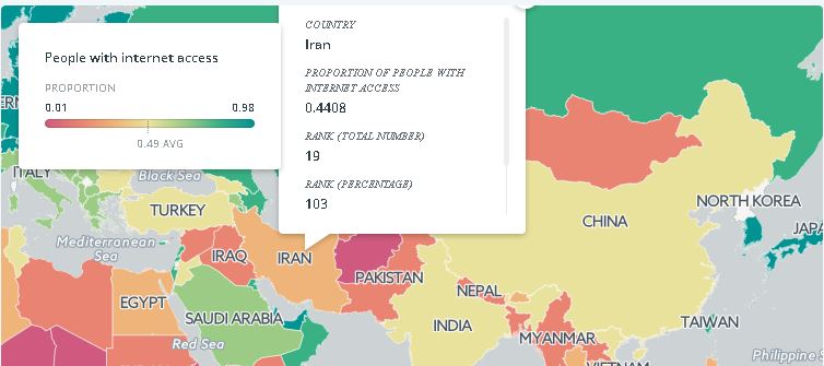 سطح دسترسی به اینترنت در جهان +جایگاه ایران