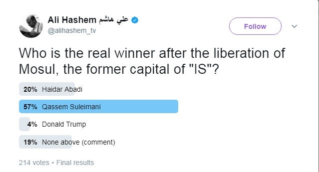 سردار سلیمانی نفر اول یک نظرسنجی خارجی +عکس سردار سلیمانی نفر اول یک نظرسنجی خارجی +عکس