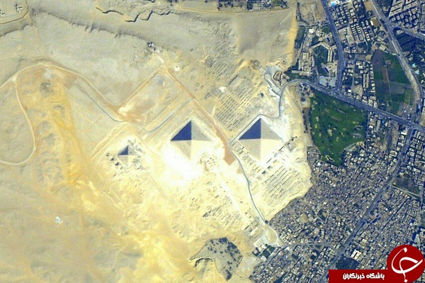 تصویر اهرام ثلاثه مصر از پایگاه‌های فضایی ناسا