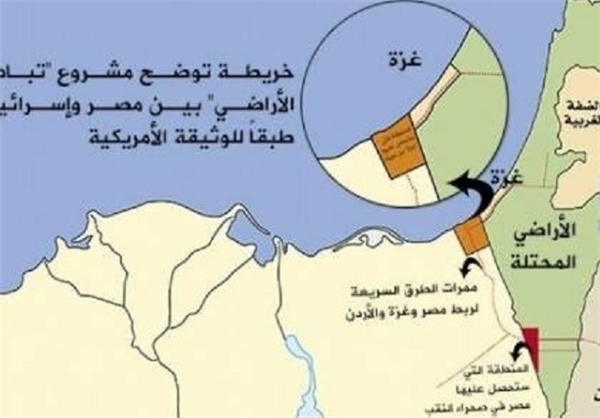 توافق مصر و اسرائیل برای تبادل اراضی و اشغال نوار غزه