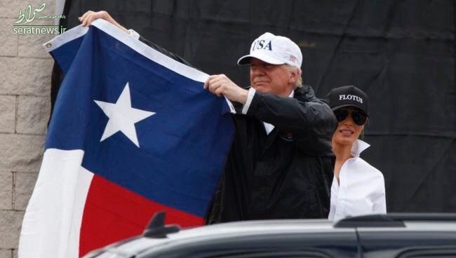 عکس/ بازدید ترامپ و همسرش از مناطق سیل زده در تکزاس