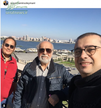 خارج گردی بازیگر ایرانی به همراه پدر هنرمندش +عکس