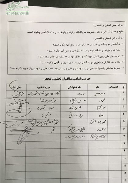 متن تقاضای تفحص نظام مدیریتی پرسپولیس و استقلال+تصاویر متن تقاضای تفحص نظام مدیریتی پرسپولیس و استقلال+تصاویر