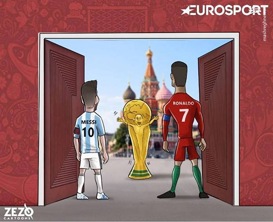 کاریکاتور/ سلام جام جهانی به مسی و رونالدو
