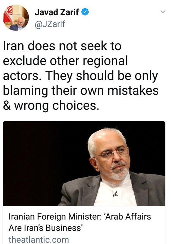 عکس/ ظریف: ایران به دنبال حذف بازیگران منطقهای نیست عکس/ ظریف: ایران به دنبال حذف بازیگران منطقهای نیست