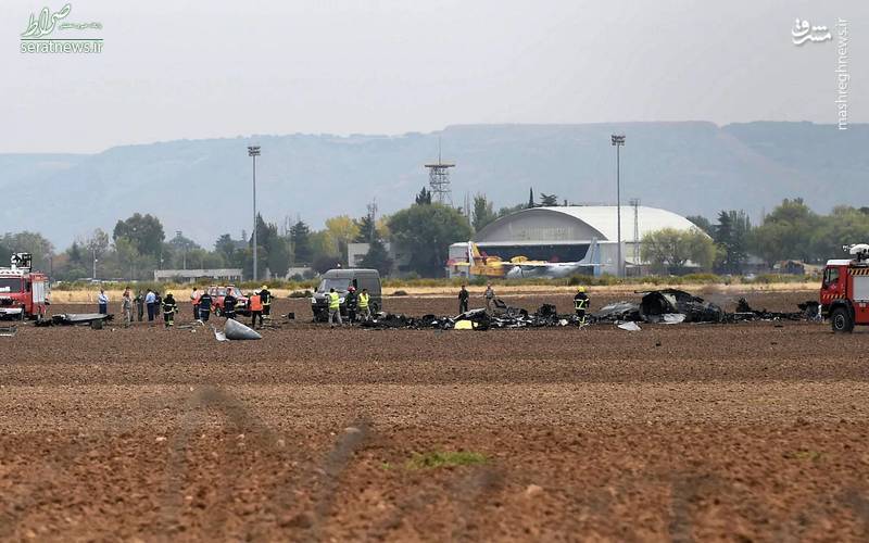 عکس/ سقوط یک جنگنده در اسپانیا