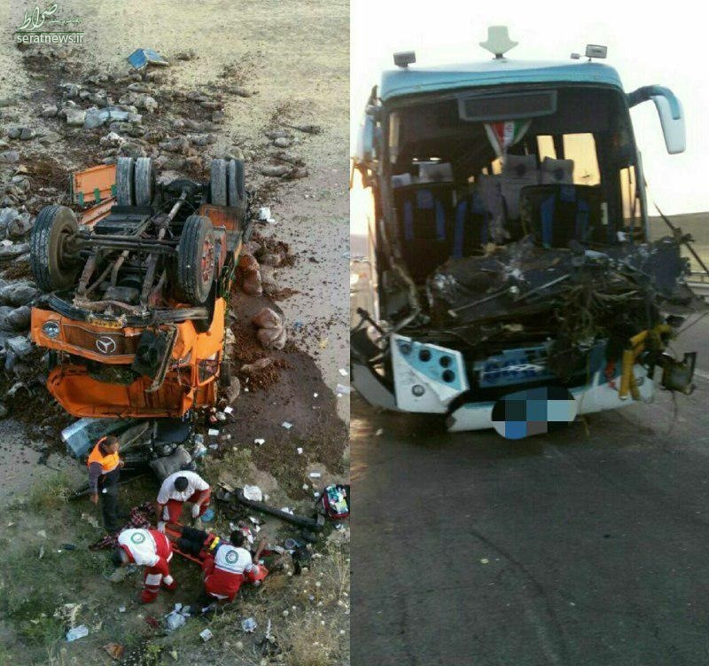 عکس/ برخورد مرگبار اتوبوس با کامیون در هشترود عکس/ برخورد مرگبار اتوبوس با کامیون در هشترود