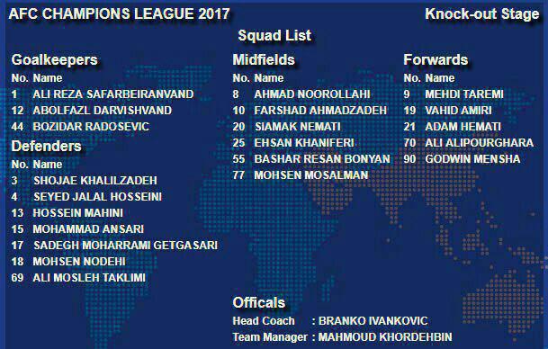 عکس/لیست بازیکنان پرسپولیس برای دیدار با الهلال عکس/لیست بازیکنان پرسپولیس برای دیدار با الهلال