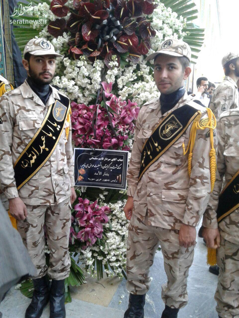 عکس/ دسته گل بشار اسد برای مراسم پدر حاج قاسم عکس/ دسته گل بشار اسد برای مراسم پدر حاج قاسم