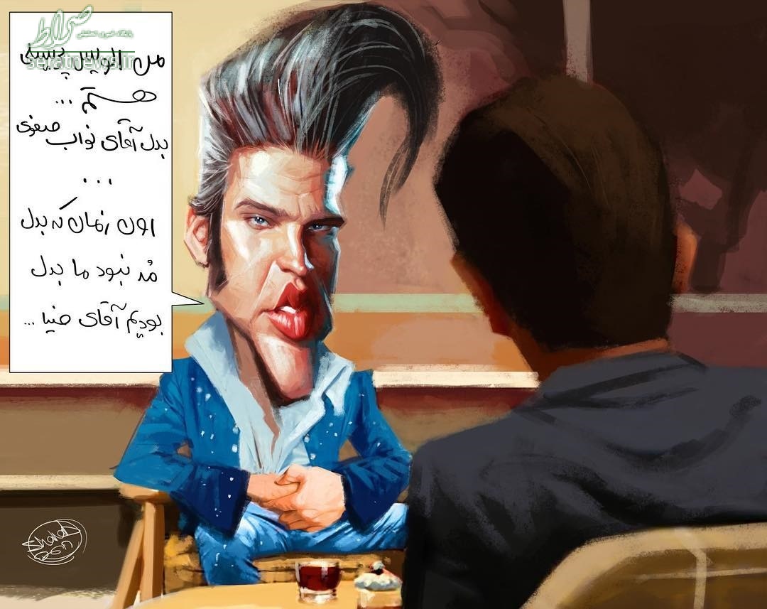 کاریکاتور/ بدل حسام نواب صفوی در تلویزیون!