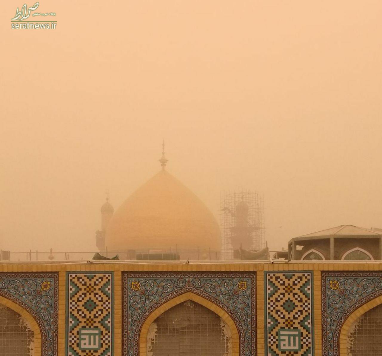 عکس/ گنبد حرم حضرت علی(ع) در گرد و غبار امروز