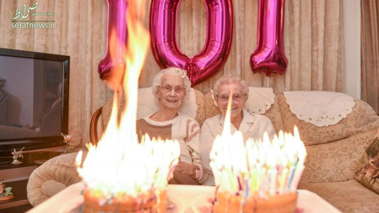 جشن تولد پیرترین دوقلوهای جهان در انگلیس +تصاویر