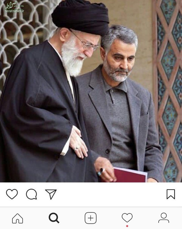 تصویری از سردار سلیمانی در کنار رهبر انقلاب تصویری از سردار سلیمانی در کنار رهبر انقلاب