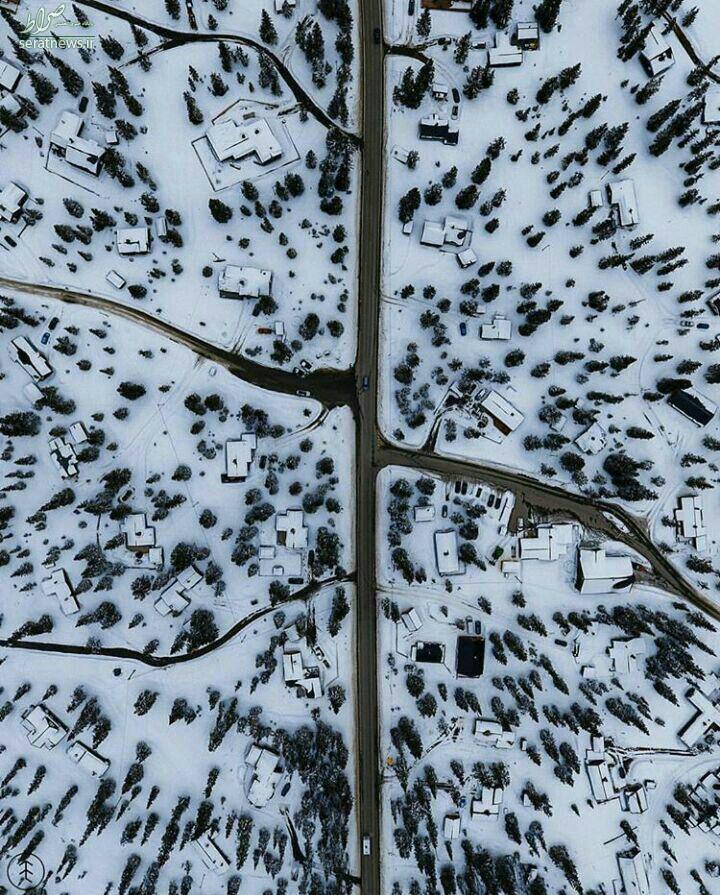 تصویر هوایی از روزهای برفی در نروژ تصویر هوایی از روزهای برفی در نروژ