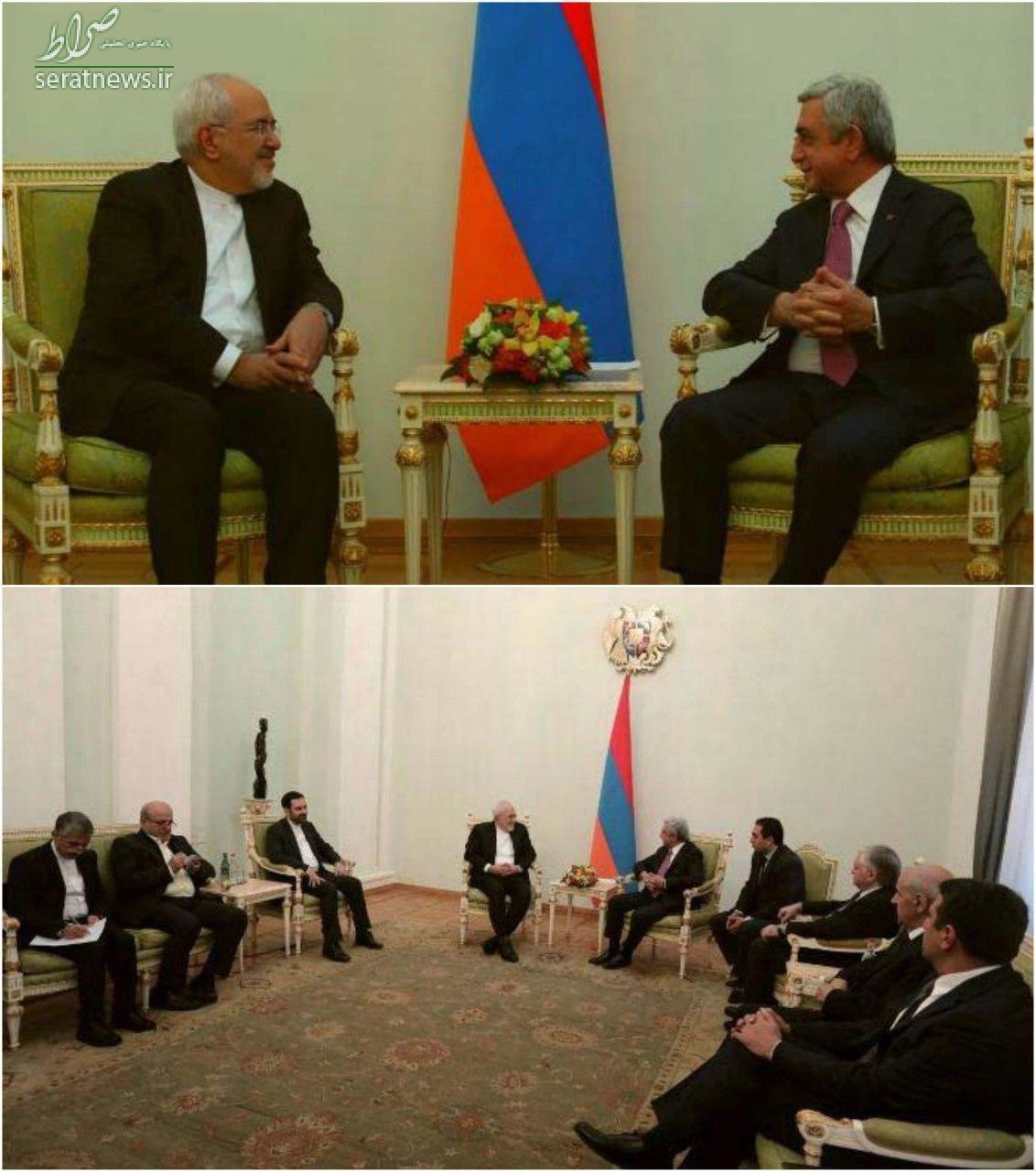 عکس/ دیدار ظریف با رئیس جمهور ارمنستان