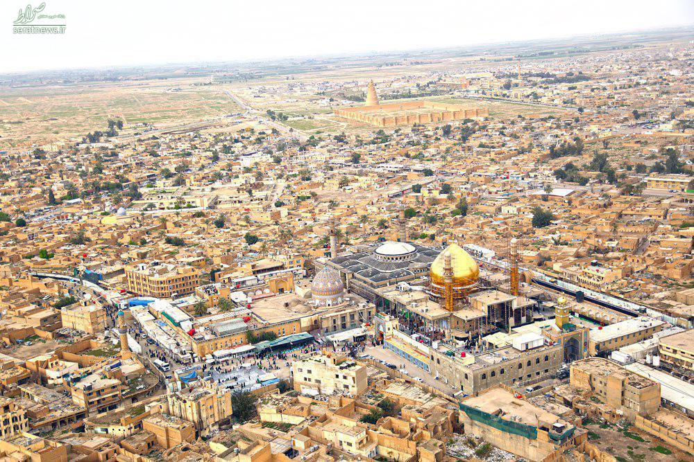 عکس/ تصویر هوایی از بارگاه امام حسن عسکری در سامرا
