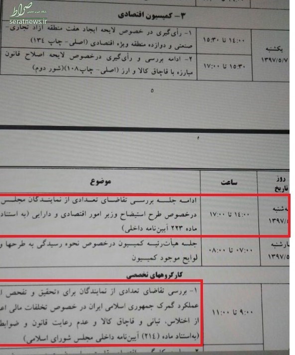 استیضاح وزیر اقتصاد در دستور کار کمیسیون اقتصادی مجلس قرار گرفت