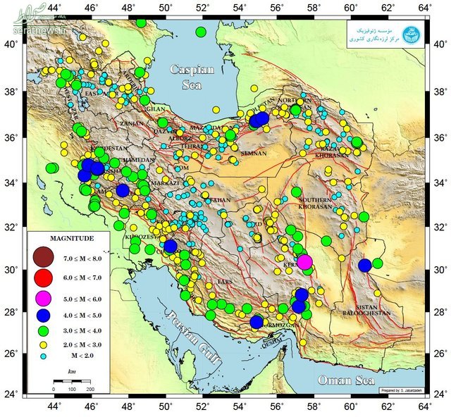 رخداد ۱۶ زمین‌لرزه با بزرگای بیش از ۴ در مرداد ماه +نقشه
