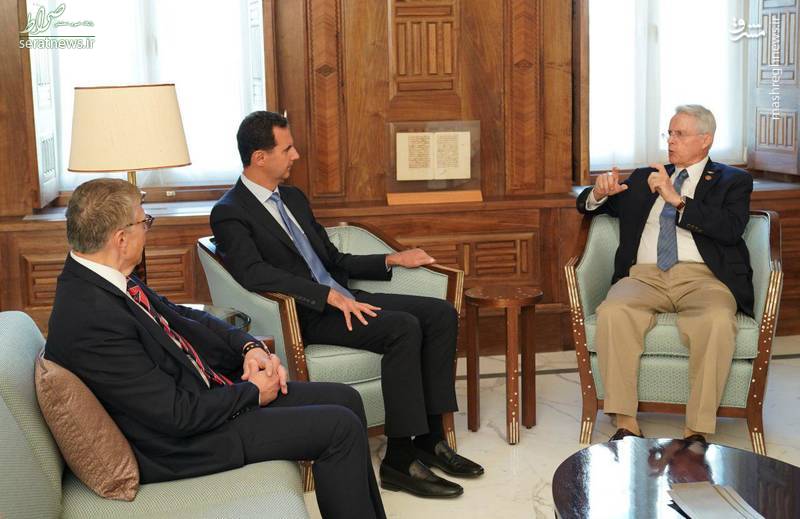عکس/ دیدار سناتور آمریکایی با بشار اسد