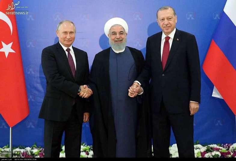 تصاوبر/ عکس یادگاری رییسان جمهور ایران، روسیه و ترکیه