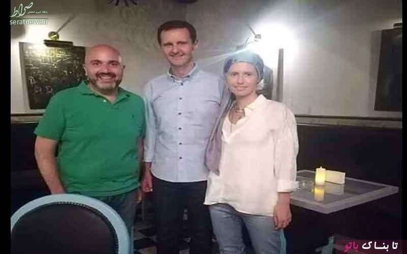عکس/ پوشش خاص همسر بشار اسد در یک رستوران