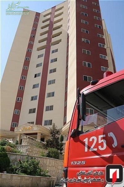 آتش‌سوزی در مجتمع مسکونی ۱۳ طبقه +تصاویر