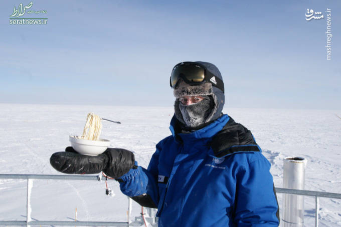 تصاویر/ یخ زدن غذای داغ در قطب جنوب