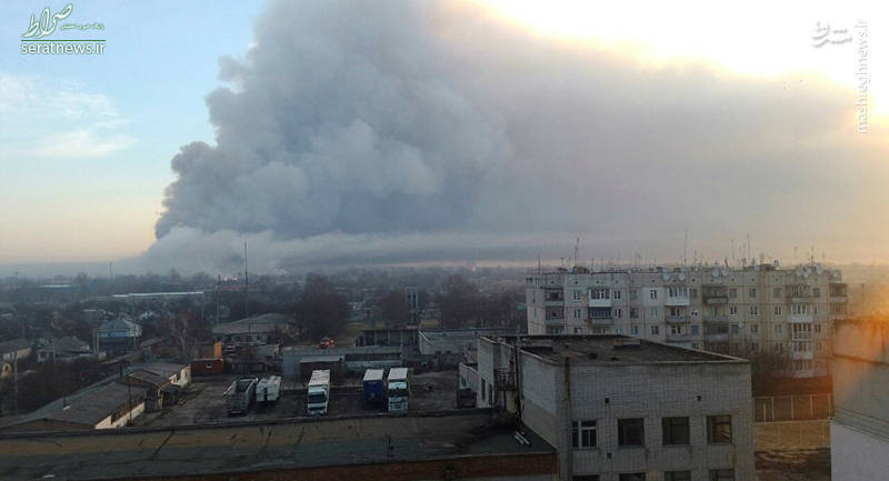 عکس/ انفجار انبار مهمات در اوکراین