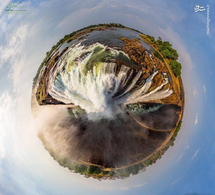 عکس/ تصویر 360درجه زیبا از آبشاری در زیمبابوه
