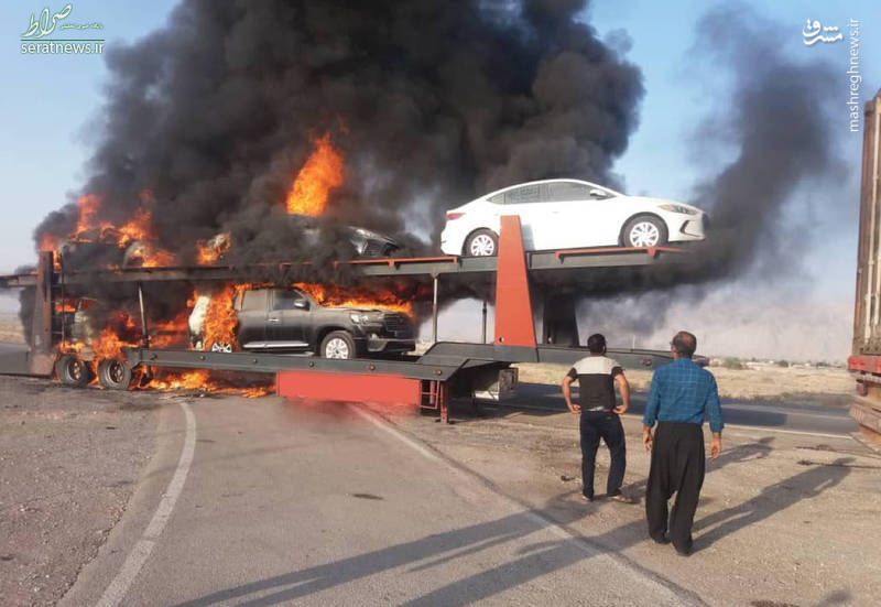 تصاویر/ آتش‌سوزی خودروهای میلیاردی در بندرعباس