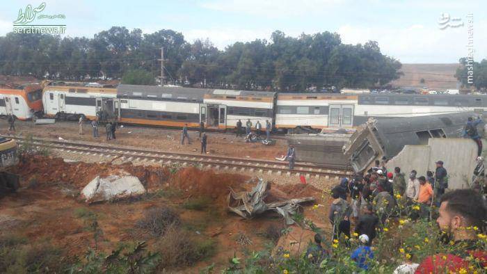 تصاویر/ خروج مرگبار قطار از ریل در مغرب