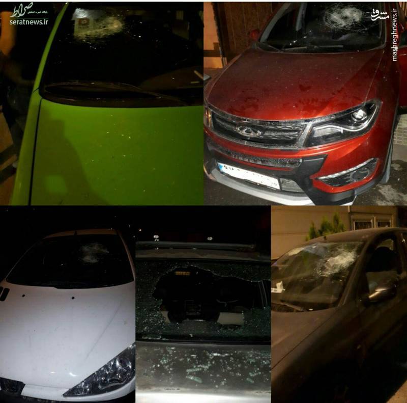عکس/ حمله اوباش ورامین به چندین خودرو