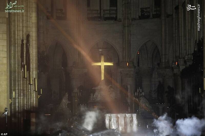 تصاویر/ کلیسای نوتردام پس از آتش‌سوزی