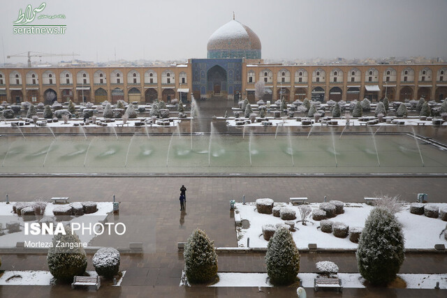 چرا برف بخشی از گنبد شیخ لطف الله را سفید نکرد؟!+ تصاویر