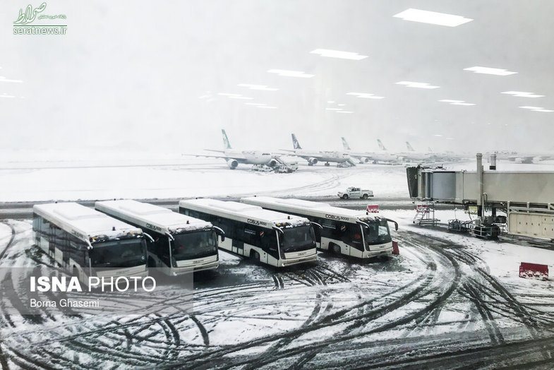تصاویر/ فرودگاه مهرآباد در روز برفی تهران
