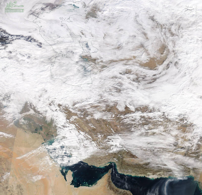 عکس/ تصویر ناسا از وضعیت جوی امروز ایران
