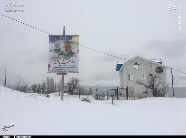 تصاویر/ نمای زیبا از دریاچه سد طالقان در برف