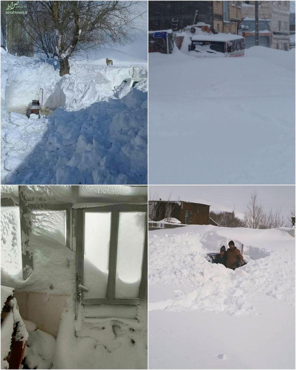 عکس/ وضعیت شهرستان خلخال بعد از چند روز بارش برف