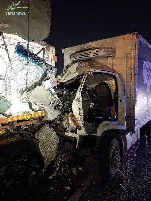 تصادف مرگبار کامیونت با کامیون در جاده خاوران +تصاویر