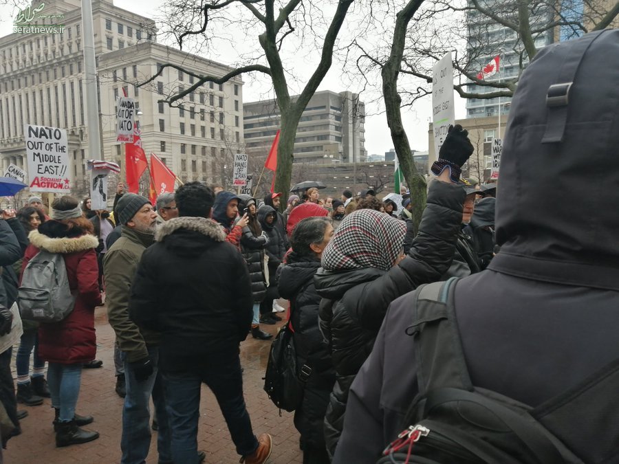 تجمع معترضان کانادا مقابل کنسولگری آمریکا +عکس