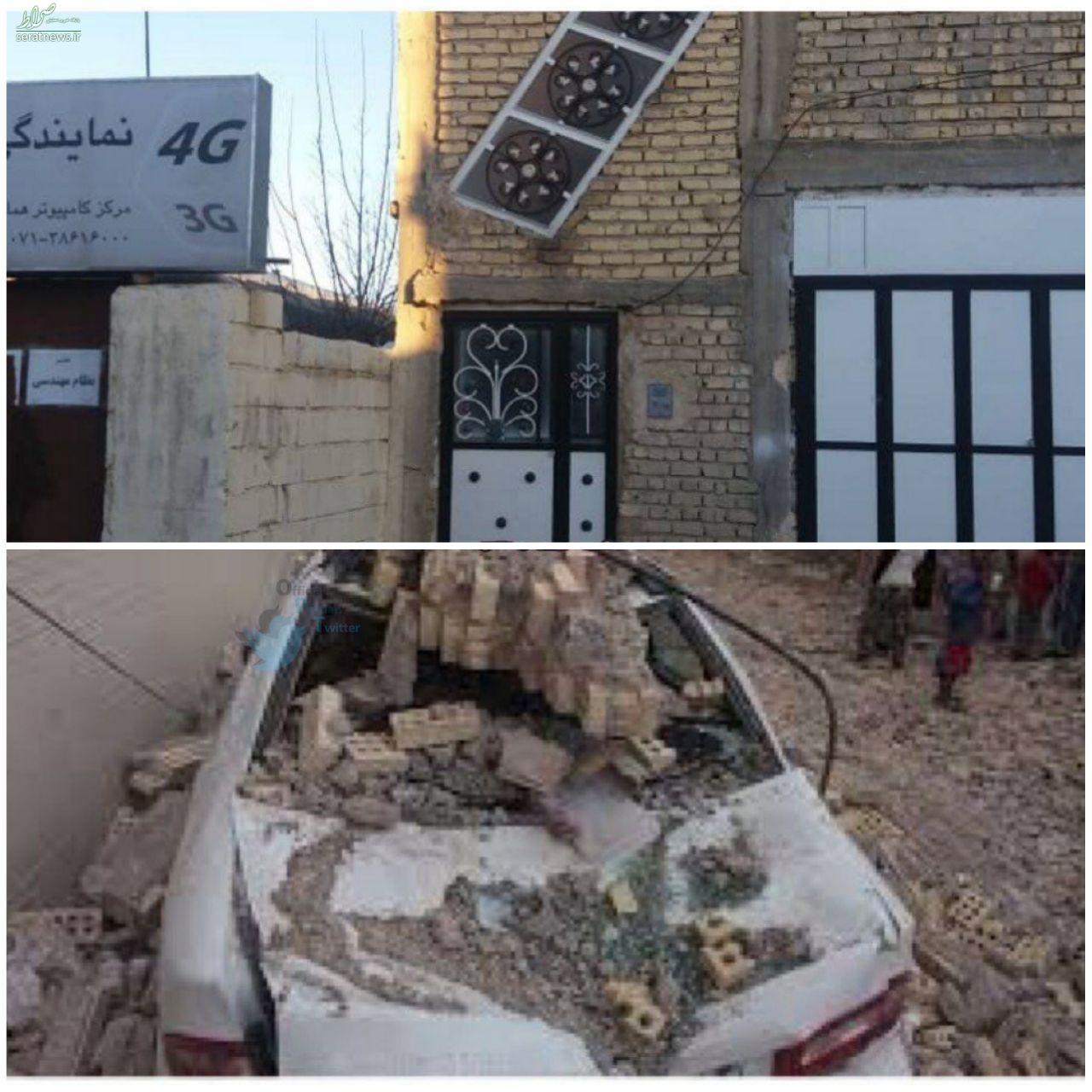 عکس/ اولین تصاویر از خسارت‌های زلزله ۵.۴ ریشتری در شیراز