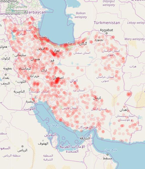 عکس/ کدام مناطق ایران از حیث کرونا خطرناک‌ترند؟