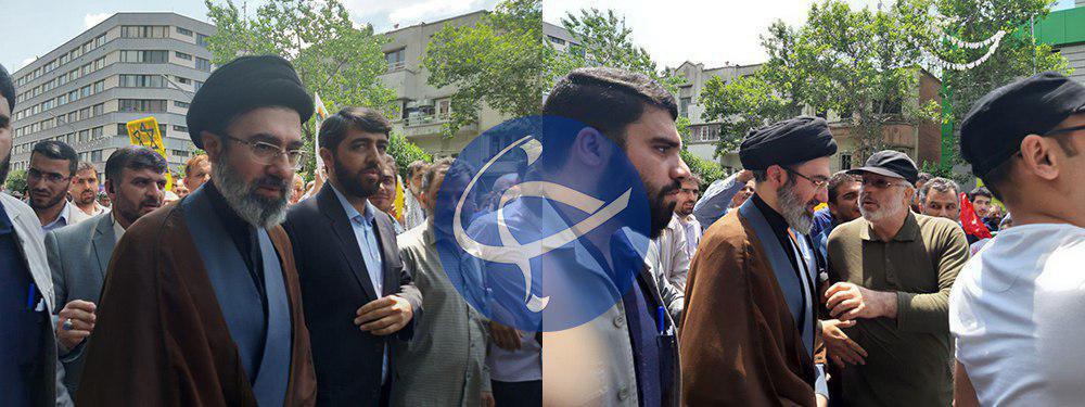 فرزند رهبر معظم انقلاب در راهپیمایی روز قدس +عکس