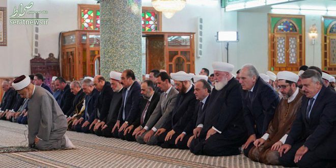 حضور بشار اسد در نماز عید فطر دمشق +تصاویر حضور بشار اسد در نماز عید فطر دمشق +تصاویر