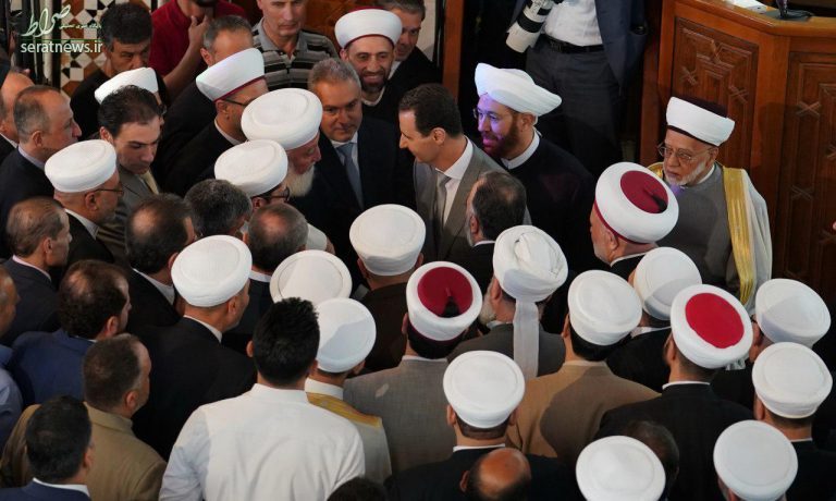 حضور بشار اسد در نماز عید فطر دمشق +تصاویر حضور بشار اسد در نماز عید فطر دمشق +تصاویر
