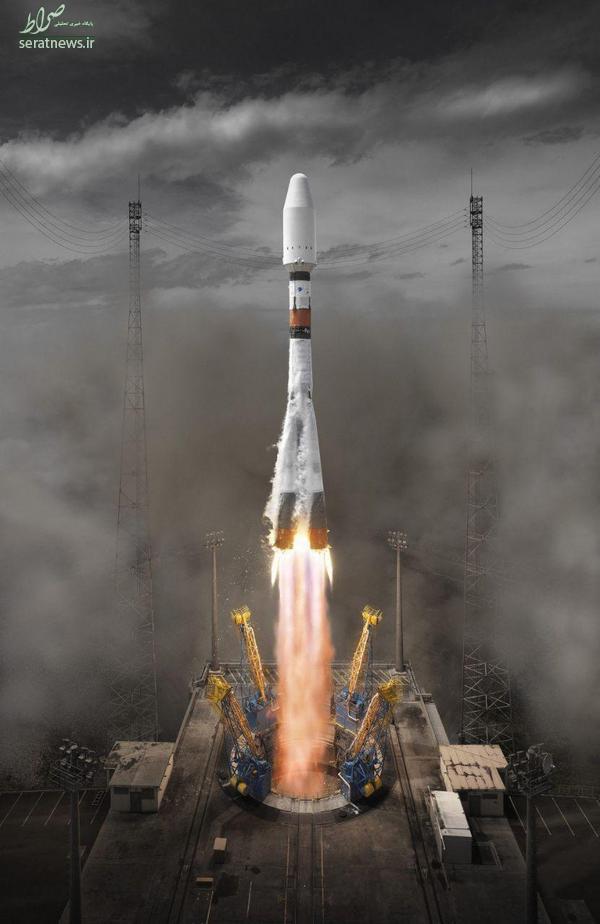 تصویری زیبا از پرتاب راکت ماهواره‌بر سایوز۲ روسی به فضا