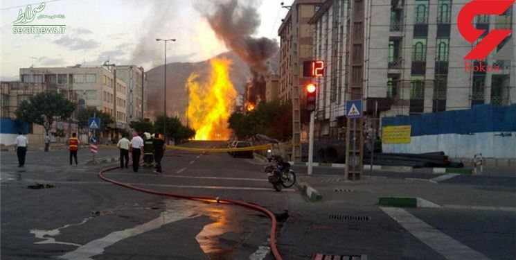 فرو نشست زمین به همراه آتش سوزی در فردیس +عکس